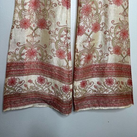 NWT Savannah Morrow Ahimsa Pants in Orla Printed Silk Dupioni Flared size Medium - Picture 3 of 14